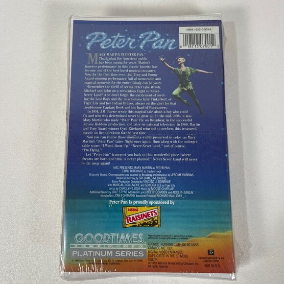 Peter Pan VHS - Mary‎ Martin 30th Anniversary Collector’s Edition - Sealed 🎭 - Picture 2 of 3